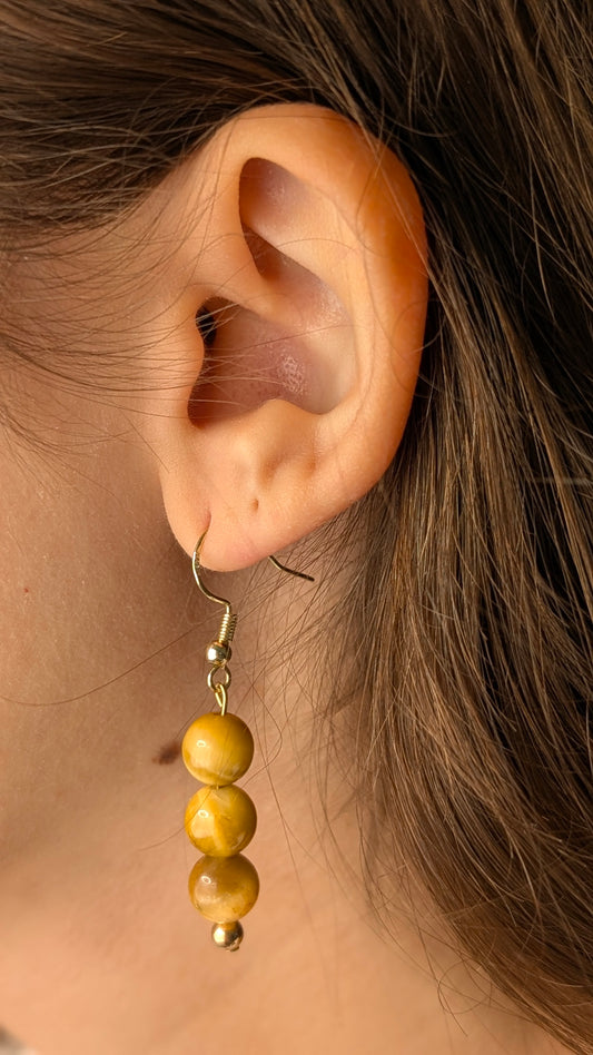 golden tiger's eye earring