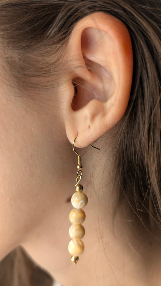 Gold mother-of-pearl earring