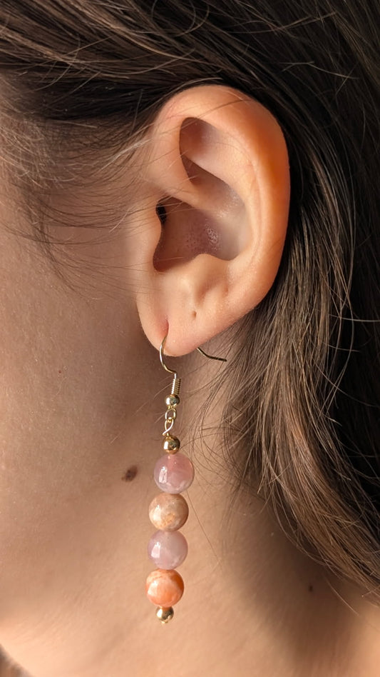 rose quartz earring